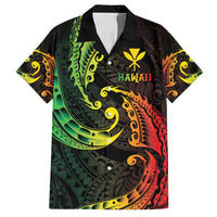 AAPI Heritage Month Family Matching Summer Maxi Dress and Hawaiian Shirt Kanaka Maoli Polynesian Tribal Wave LT05 Dad's Shirt - Short Sleeve Reggae - Polynesian Pride