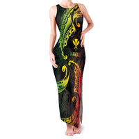 AAPI Heritage Month Family Matching Tank Maxi Dress and Hawaiian Shirt Kanaka Maoli Polynesian Tribal Wave