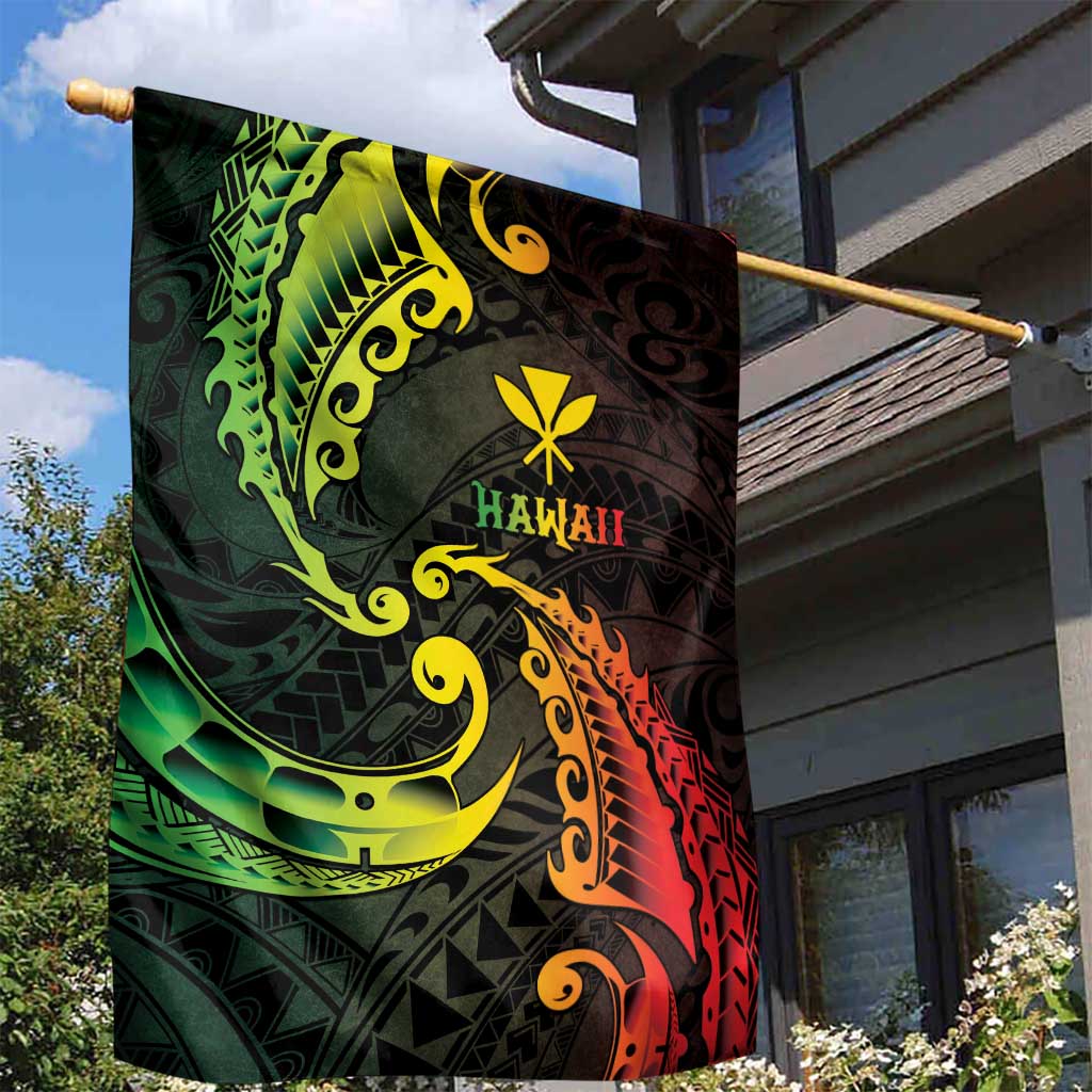 AAPI Heritage Month Garden Flag Kanaka Maoli Polynesian Tribal Wave