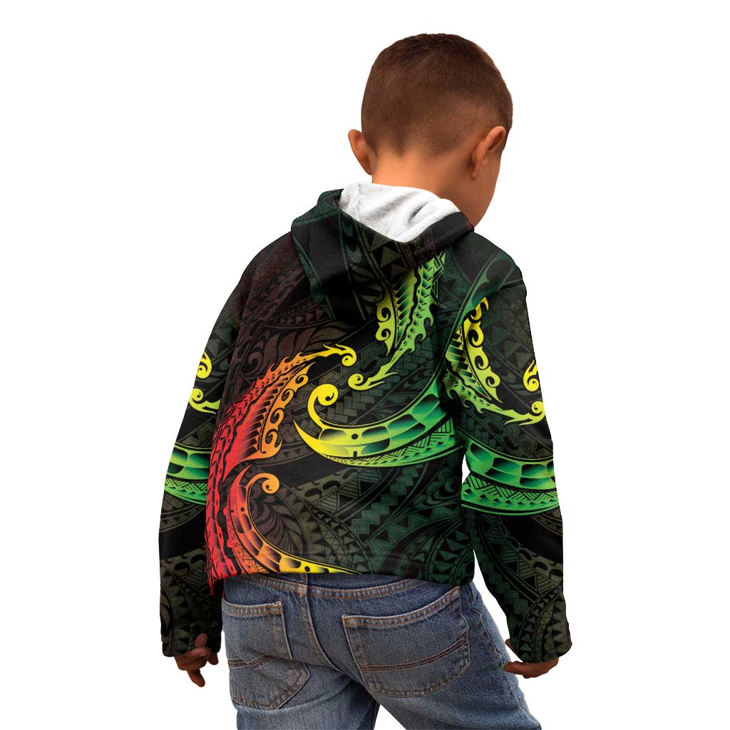 AAPI Heritage Month Kid Hoodie Kanaka Maoli Polynesian Tribal Wave
