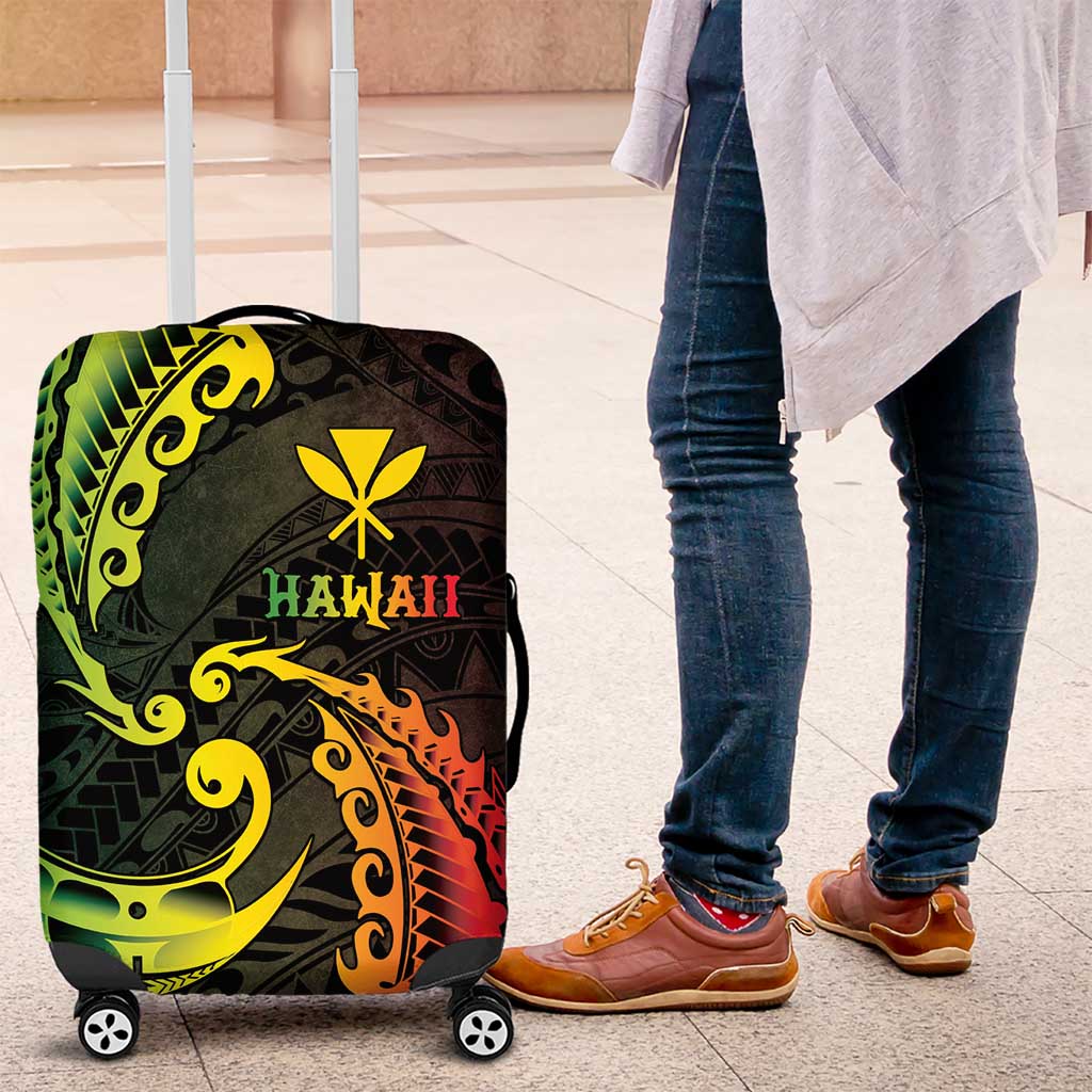 AAPI Heritage Month Luggage Cover Kanaka Maoli Polynesian Tribal Wave