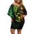 AAPI Heritage Month Off Shoulder Short Dress Kanaka Maoli Polynesian Tribal Wave