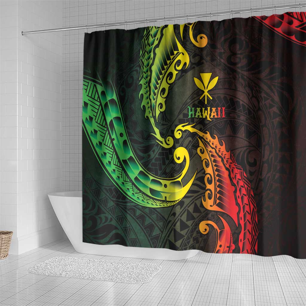 AAPI Heritage Month Shower Curtain Kanaka Maoli Polynesian Tribal Wave