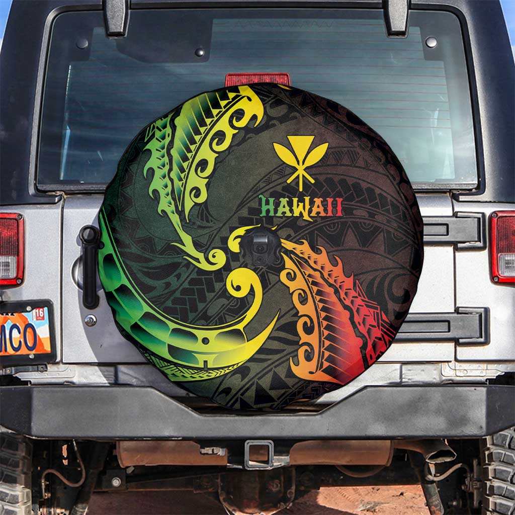 AAPI Heritage Month Spare Tire Cover Kanaka Maoli Polynesian Tribal Wave LT05 Reggae - Polynesian Pride