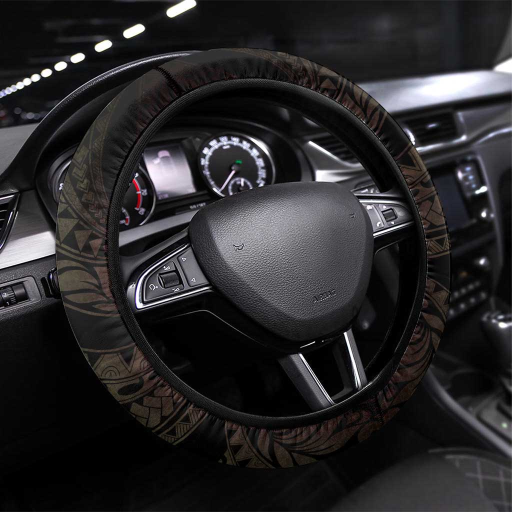 AAPI Heritage Month Steering Wheel Cover Kanaka Maoli Polynesian Tribal Wave LT05 Universal Fit Reggae - Polynesian Pride