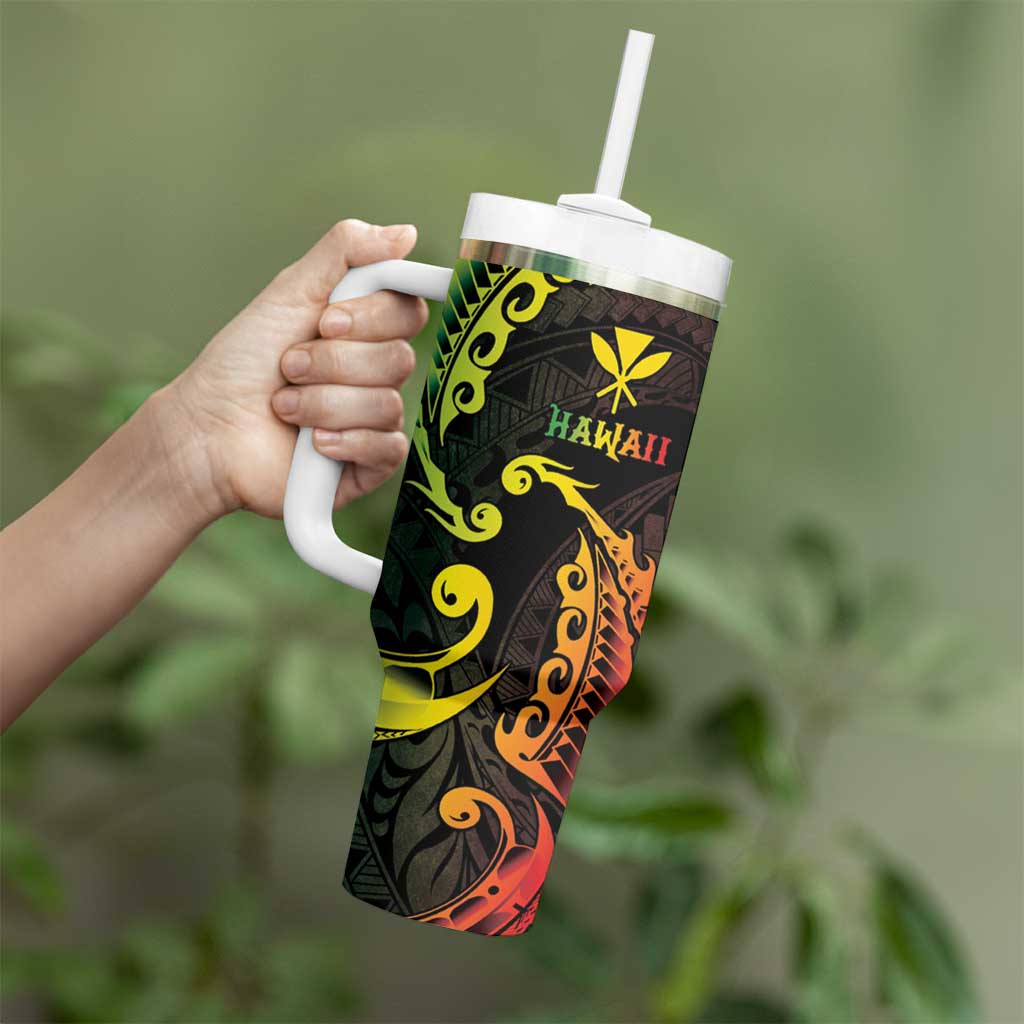 AAPI Heritage Month Tumbler With Handle Kanaka Maoli Polynesian Tribal Wave