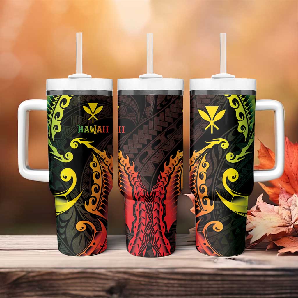 AAPI Heritage Month Tumbler With Handle Kanaka Maoli Polynesian Tribal Wave