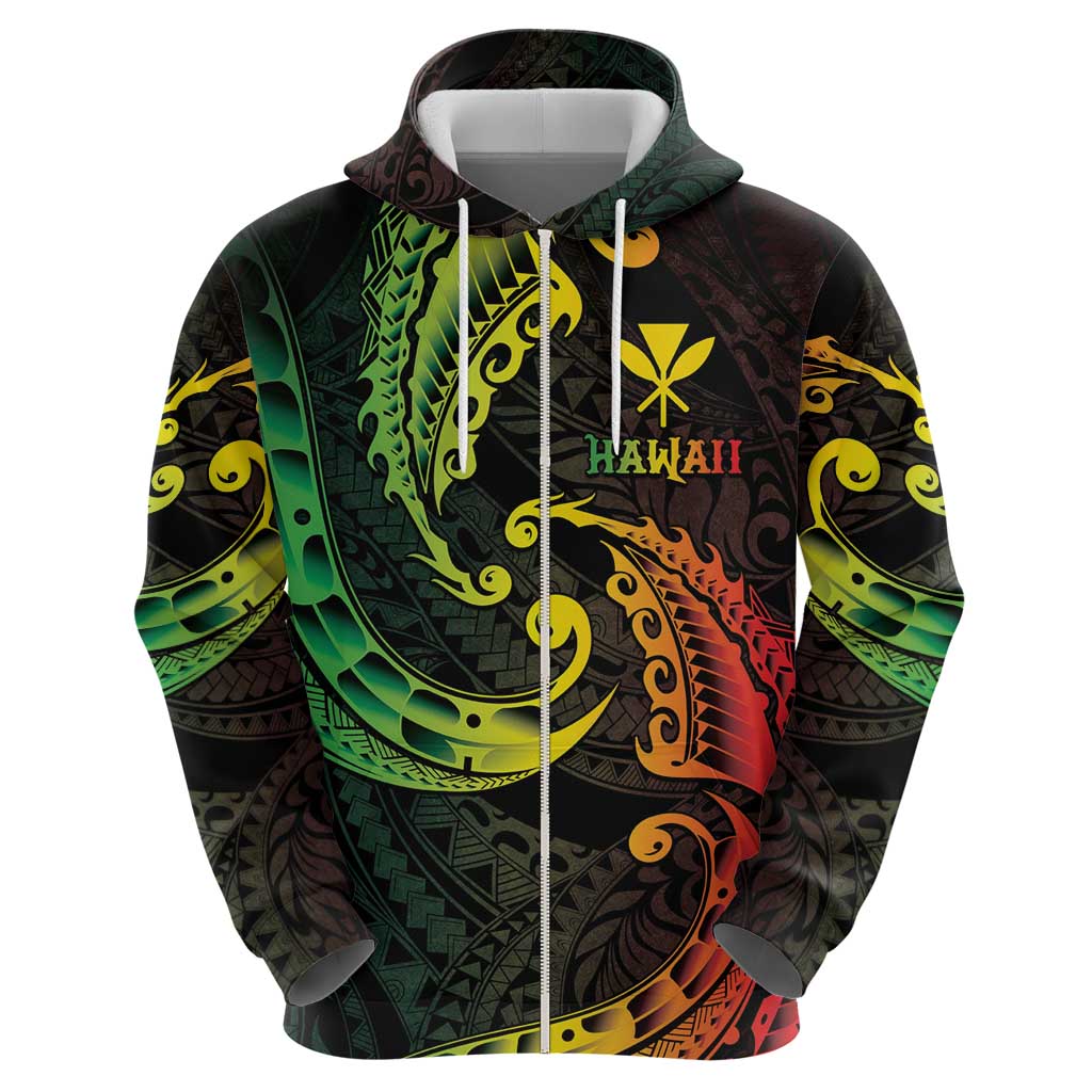 AAPI Heritage Month Zip Hoodie Kanaka Maoli Polynesian Tribal Wave
