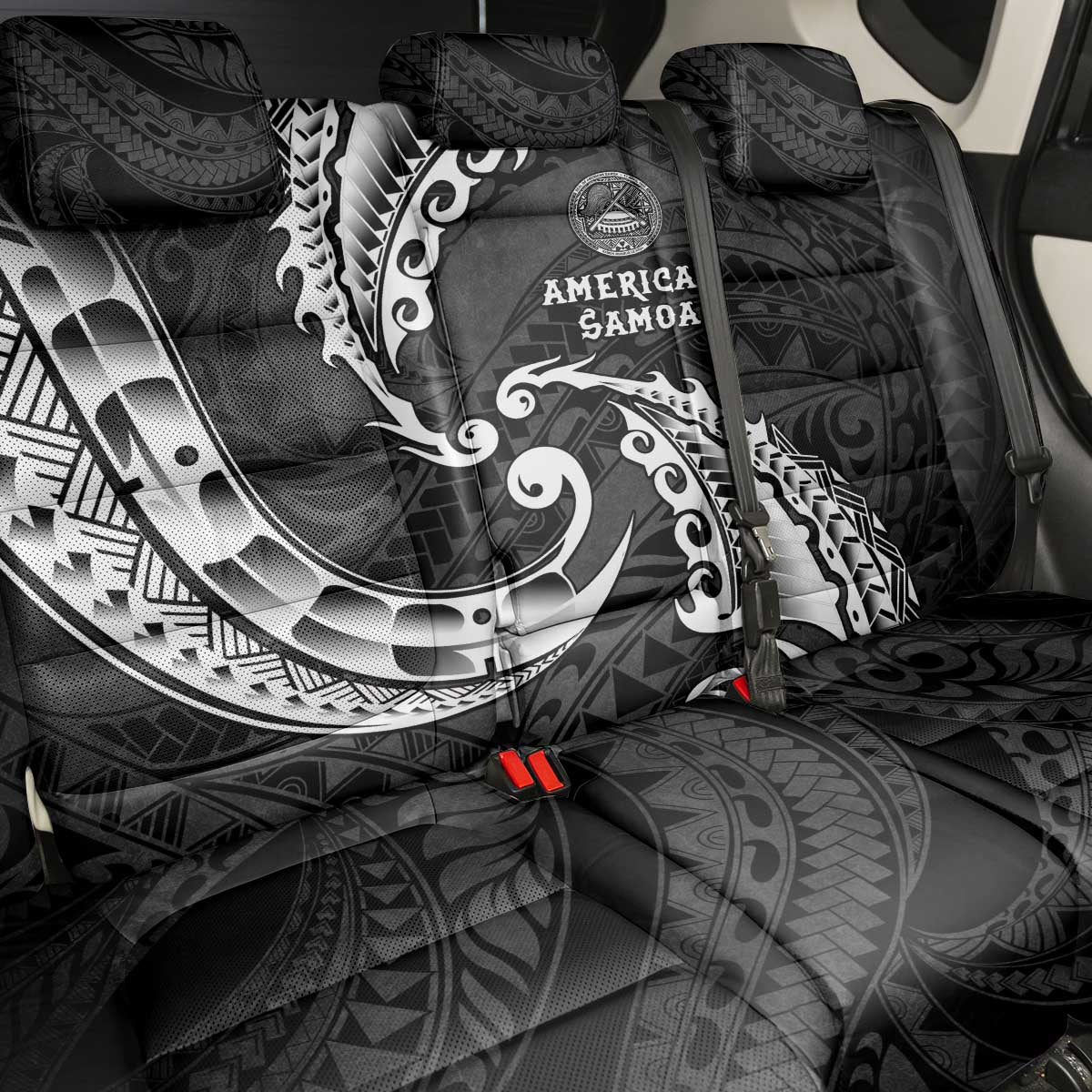 AAPI Heritage Month Back Car Seat Cover American Samoa Polynesian Tribal Wave