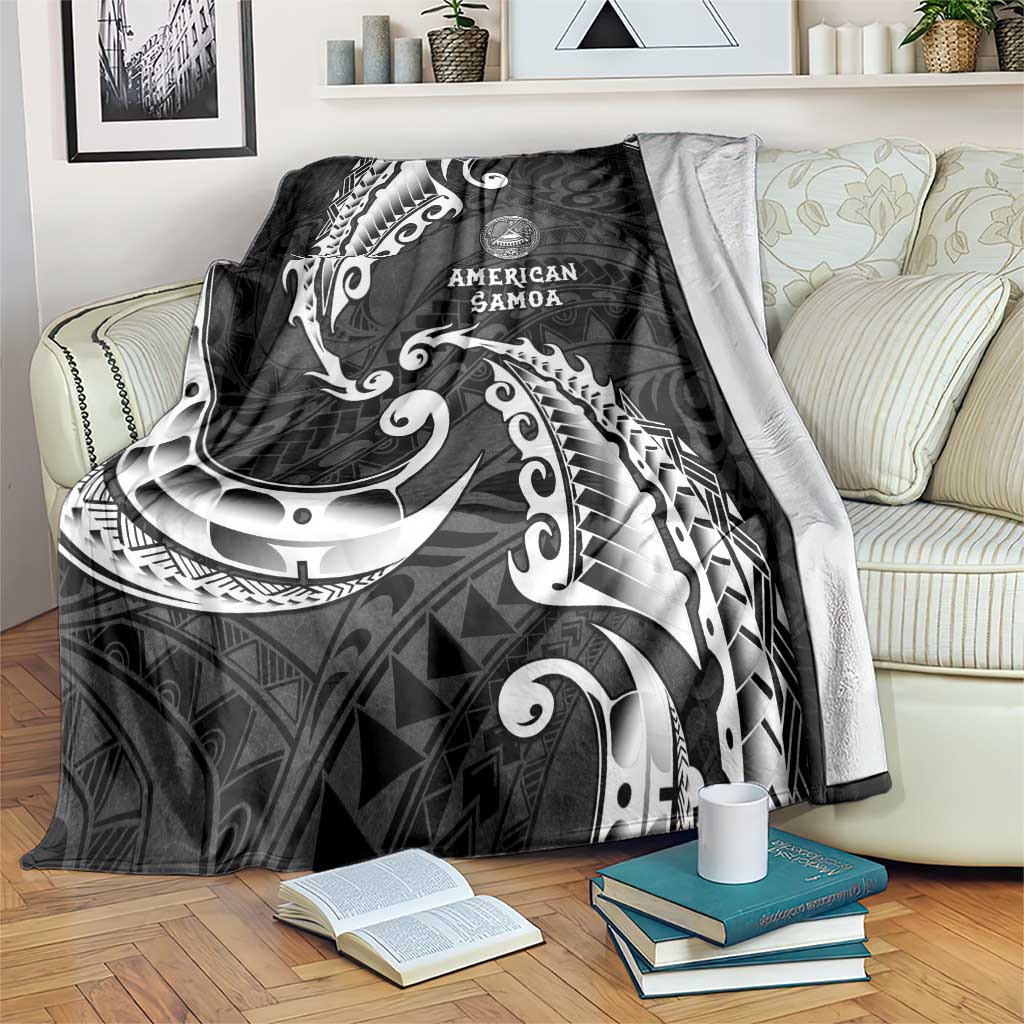 AAPI Heritage Month Blanket American Samoa Polynesian Tribal Wave LT05 Black - Polynesian Pride