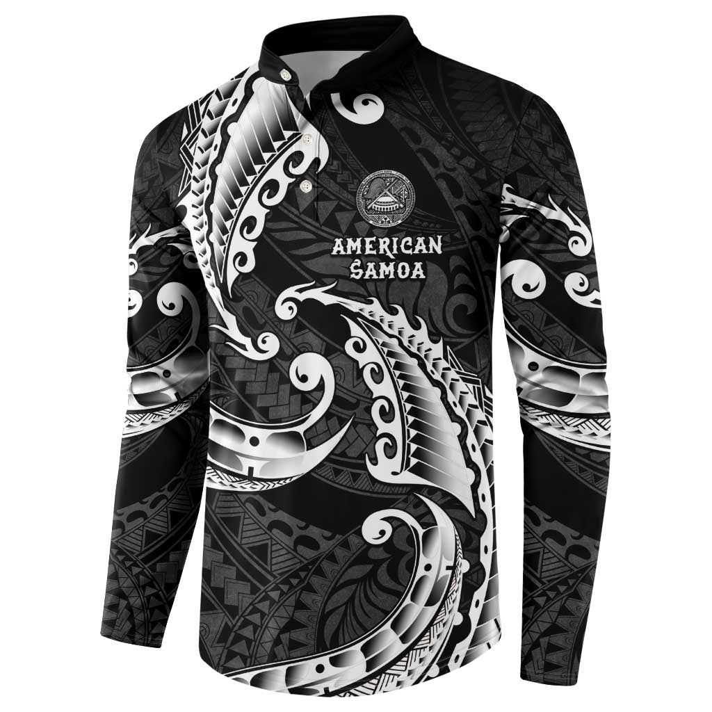 AAPI Heritage Month Button Sweatshirt American Samoa Polynesian Tribal Wave LT05 - Polynesian Pride