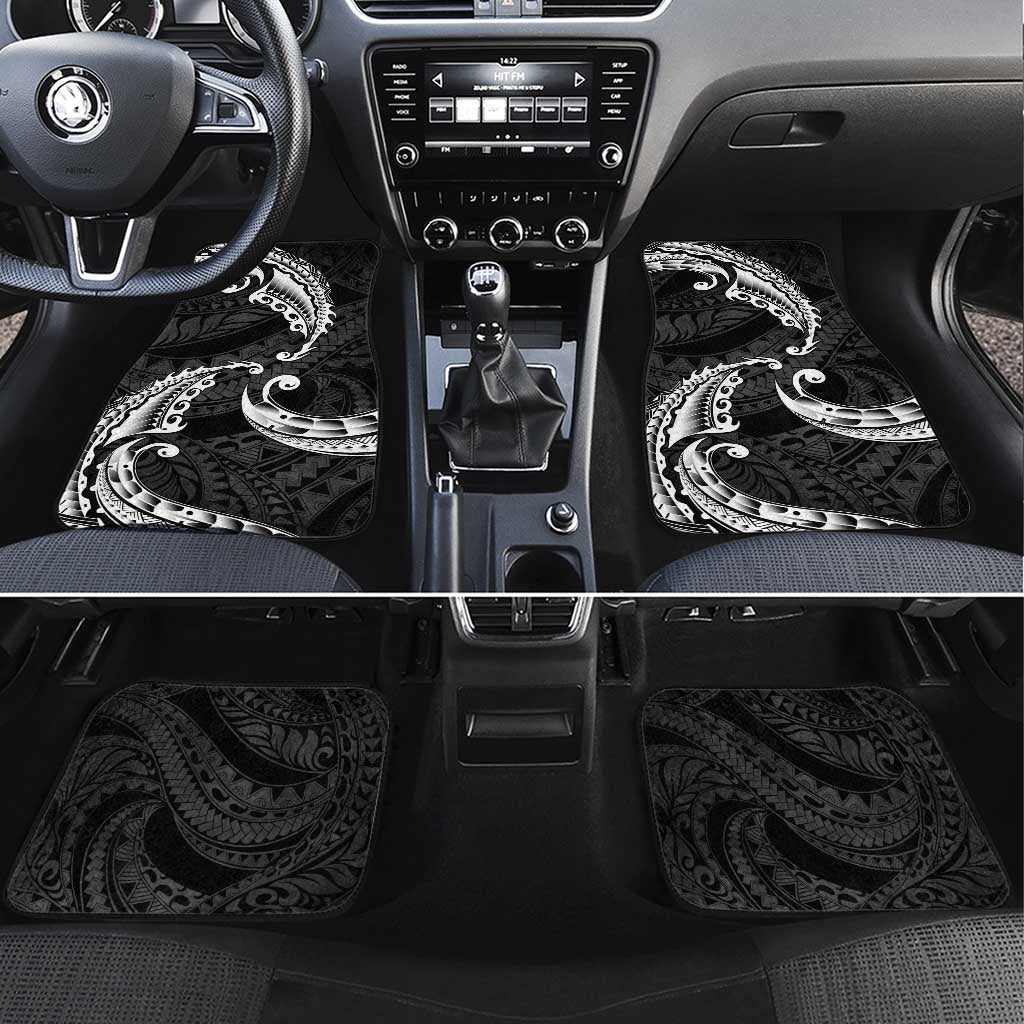 AAPI Heritage Month Car Mats American Samoa Polynesian Tribal Wave LT05 Set 4pcs Black - Polynesian Pride