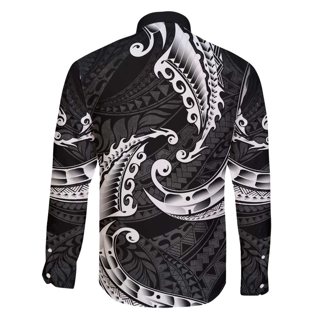 AAPI Heritage Month Family Matching Off Shoulder Maxi Dress and Hawaiian Shirt American Samoa Polynesian Tribal Wave