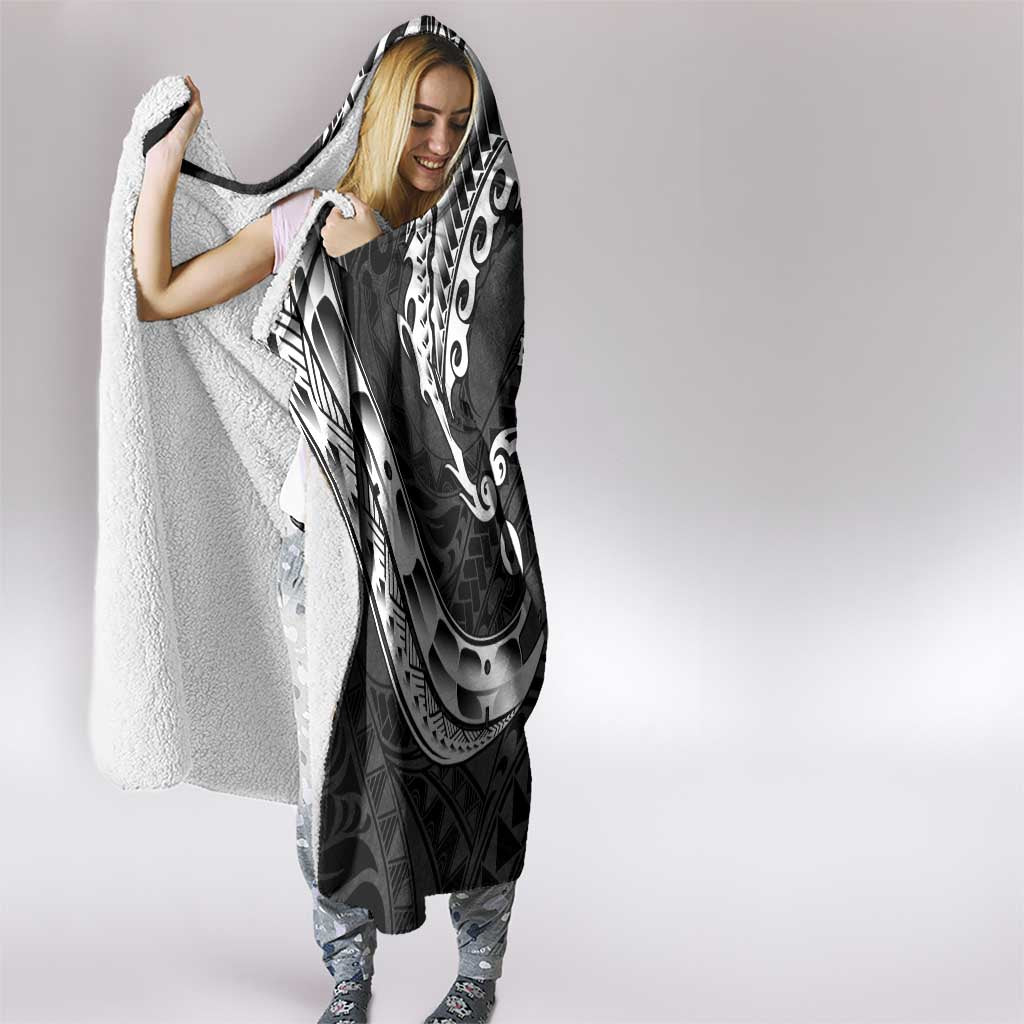 AAPI Heritage Month Hooded Blanket American Samoa Polynesian Tribal Wave