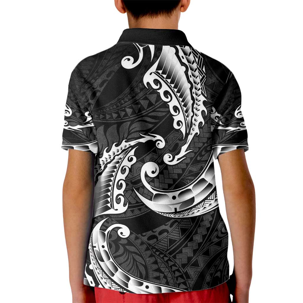 AAPI Heritage Month Kid Polo Shirt American Samoa Polynesian Tribal Wave