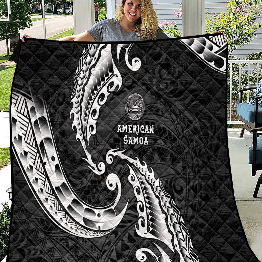 AAPI Heritage Month Quilt American Samoa Polynesian Tribal Wave LT05 Black - Polynesian Pride