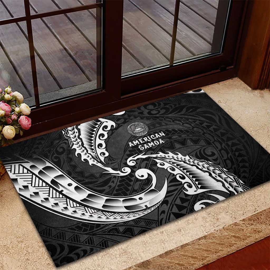 AAPI Heritage Month Rubber Doormat American Samoa Polynesian Tribal Wave