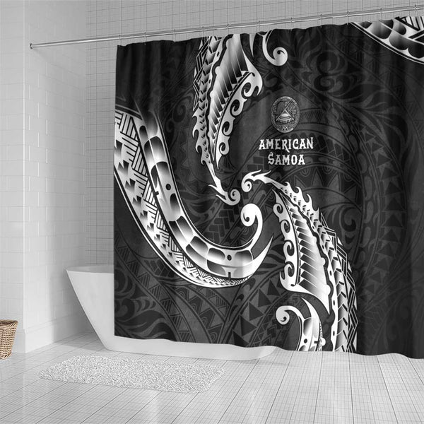 American Samoa Custom Personalised Shower Curtains - Tribal Tuna Fish