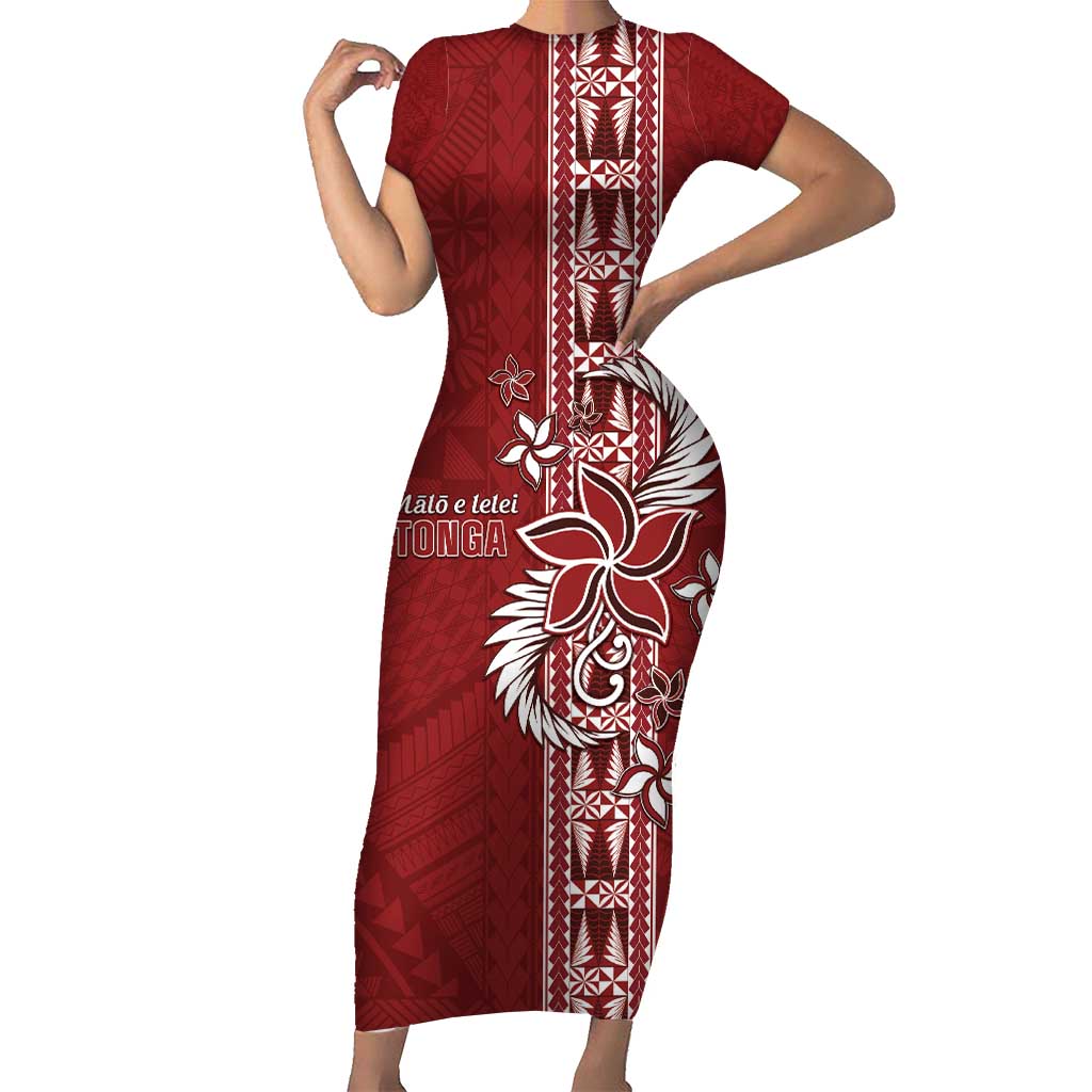 Tonga Language Week Family Matching Short Sleeve Bodycon Dress and Hawaiian Shirt Malo e Lelei Kupesi Ngatu Pattern