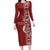 Tonga Language Week Long Sleeve Bodycon Dress Malo e Lelei Kupesi Ngatu Pattern