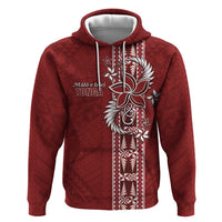 Tonga Language Week Zip Hoodie Malo e Lelei Kupesi Ngatu Pattern LT05 Pullover Hoodie Red - Polynesian Pride