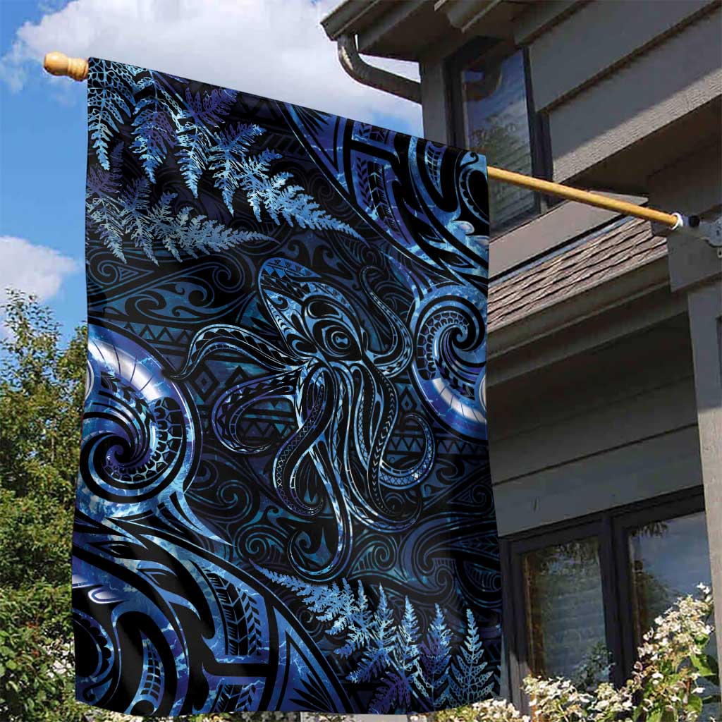 Aotearoa New Zealand Octopus Garden Flag Silver Fern Maori Pattern