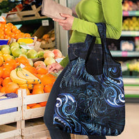 Aotearoa New Zealand Octopus Grocery Bag Silver Fern Maori Pattern
