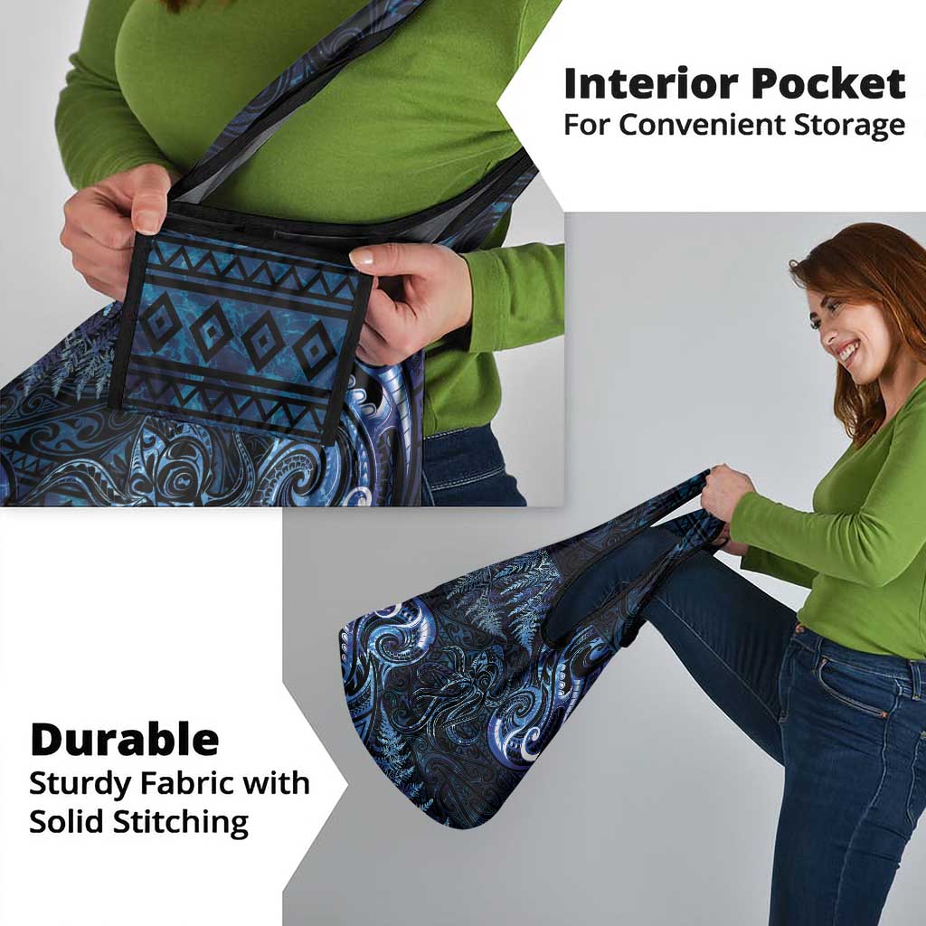 Aotearoa New Zealand Octopus Grocery Bag Silver Fern Maori Pattern