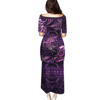 Aotearoa New Zealand Crocodile Family Matching Puletasi and Hawaiian Shirt Silver Fern Maori Pattern