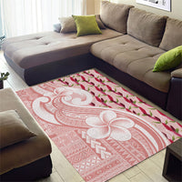 Samoa Teuila Area Rug Pink Samoan Siapo Motifs