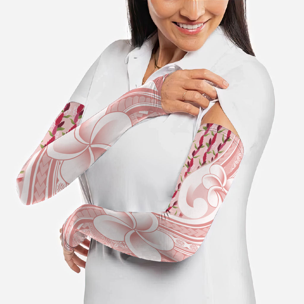 Samoa Teuila Arm Sleeves Pink Samoan Siapo Motifs