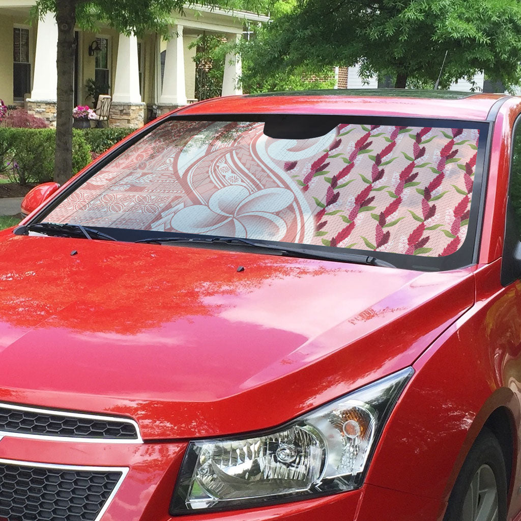 Samoa Teuila Auto Sun Shade Pink Samoan Siapo Motifs