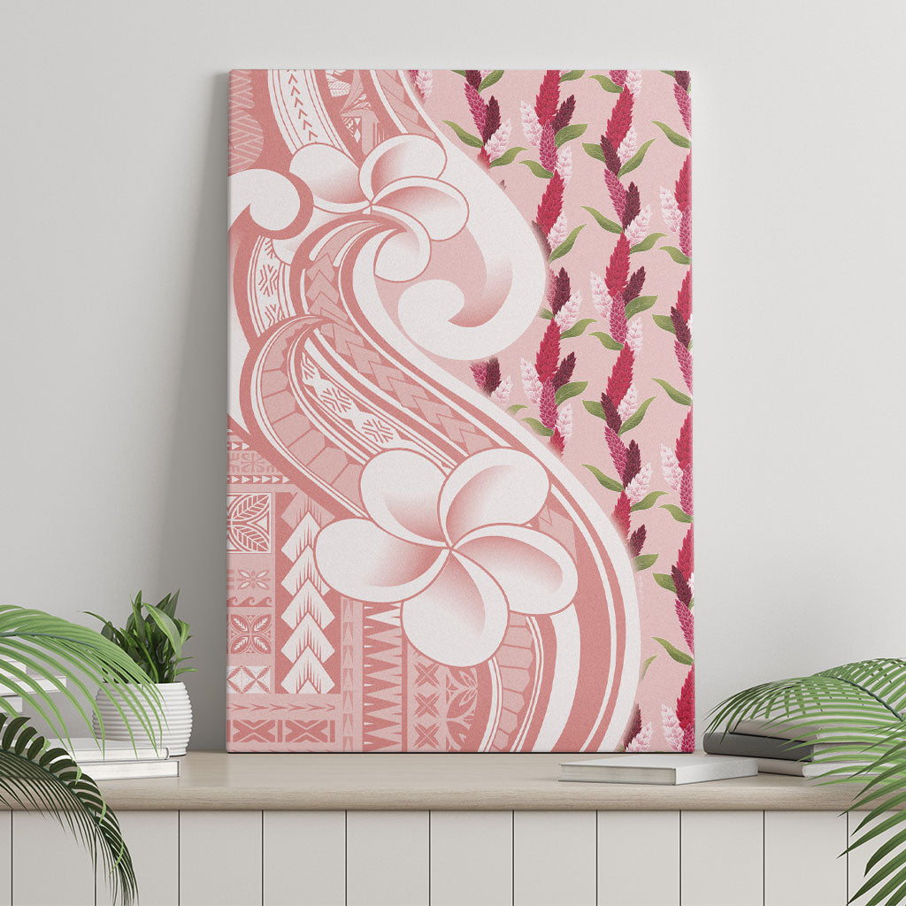 Samoa Teuila Canvas Wall Art Pink Samoan Siapo Motifs