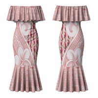 Samoa Teuila Couples Matching Mermaid Dress and Hawaiian Shirt Pink Samoan Siapo Motifs LT05 - Polynesian Pride