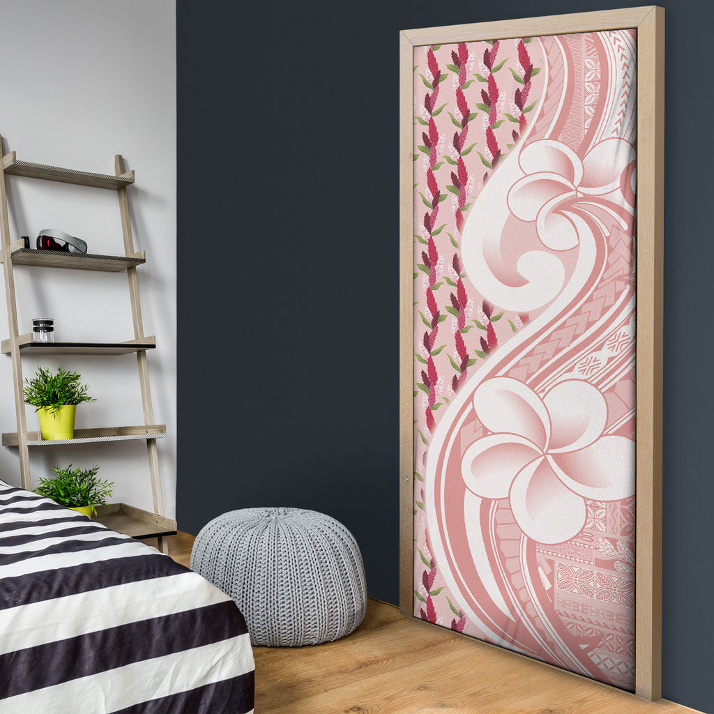 Samoa Teuila Door Cover Pink Samoan Siapo Motifs