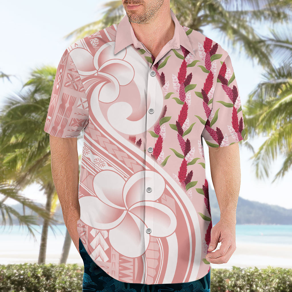 Samoa Teuila Hawaiian Shirt Pink Samoan Siapo Motifs