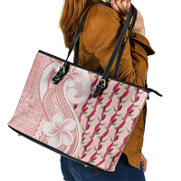 Samoa Teuila Leather Tote Bag Pink Samoan Siapo Motifs