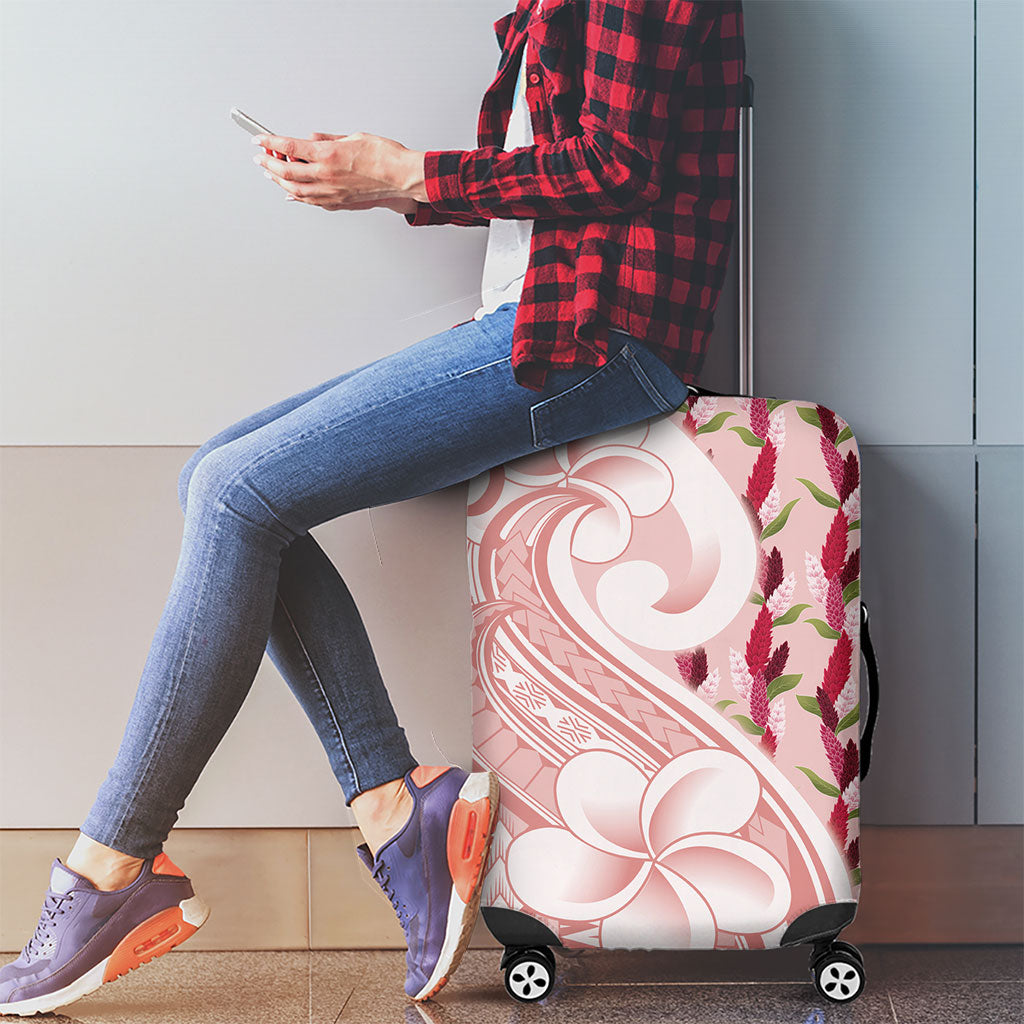 Samoa Teuila Luggage Cover Pink Samoan Siapo Motifs