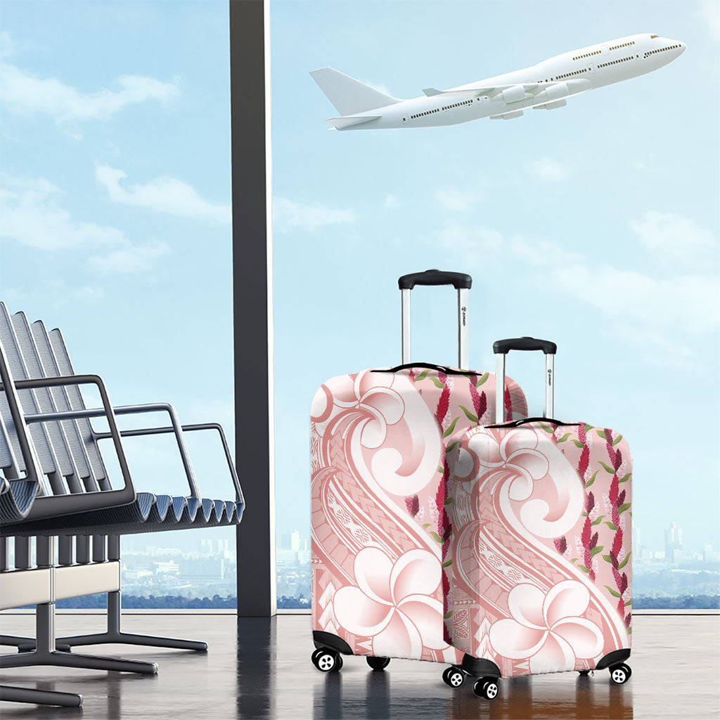 Samoa Teuila Luggage Cover Pink Samoan Siapo Motifs