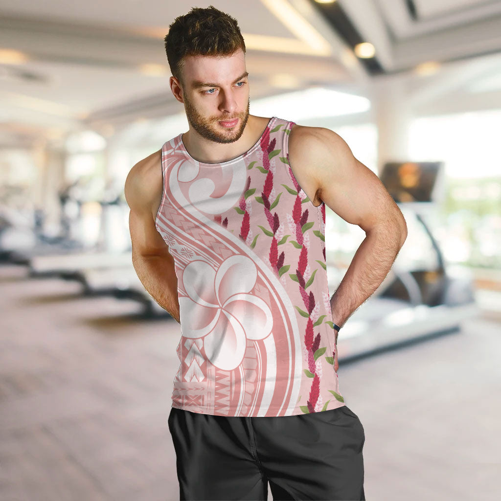 Samoa Teuila Men Tank Top Pink Samoan Siapo Motifs