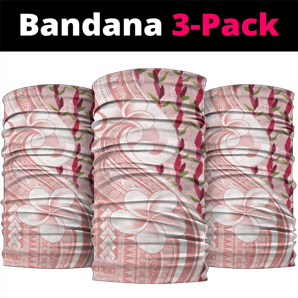 Samoa Teuila Neck Gaiter Pink Samoan Siapo Motifs