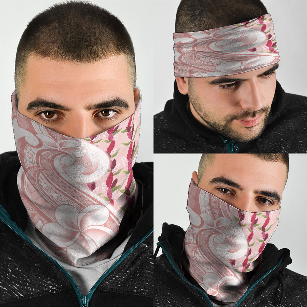 Samoa Teuila Neck Gaiter Pink Samoan Siapo Motifs