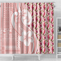 Samoa Teuila Shower Curtain Pink Samoan Siapo Motifs