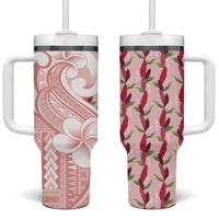 Samoa Teuila Tumbler With Handle Pink Samoan Siapo Motifs