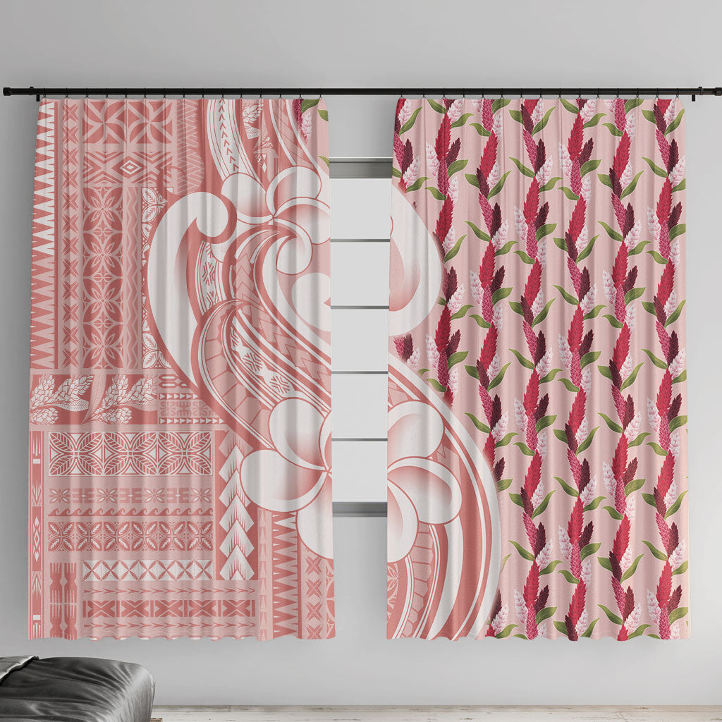 Samoa Teuila Window Curtain Pink Samoan Siapo Motifs
