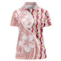 Samoa Teuila Women Polo Shirt Pink Samoan Siapo Motifs