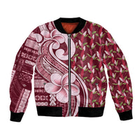 Samoa Teuila Bomber Jacket Maroon Samoan Siapo Motifs