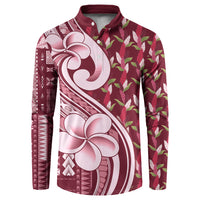 Samoa Teuila Button Sweatshirt Maroon Samoan Siapo Motifs