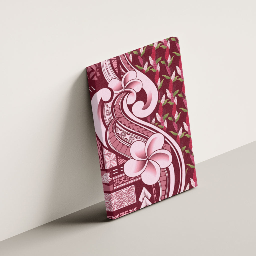 Samoa Teuila Canvas Wall Art Maroon Samoan Siapo Motifs