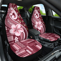 Samoa Teuila Car Seat Cover Maroon Samoan Siapo Motifs